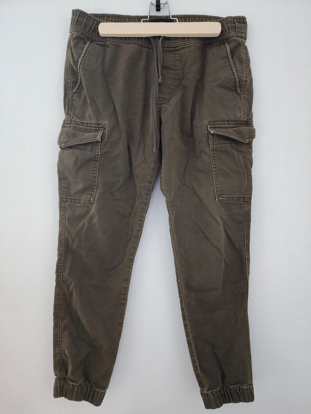 Women's Express Olive Cargo Jogger Pants - Casual Utility Style, S